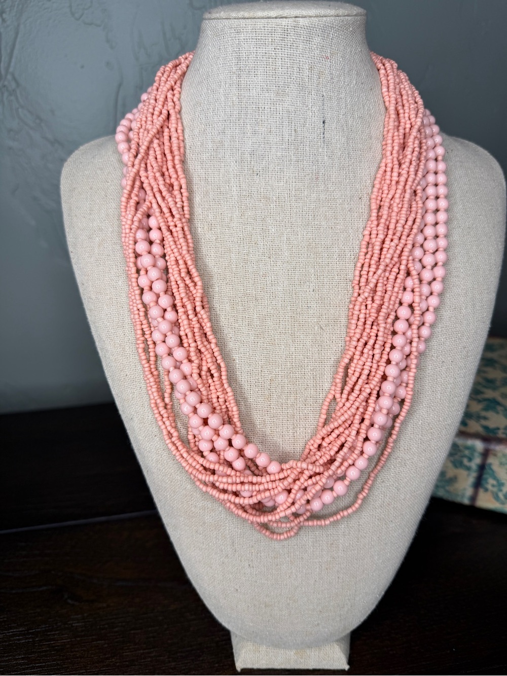 Women’s Layered Pink Beaded Necklace - Brand Unspecified